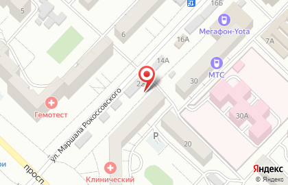 Дары моря на улице Маршала Рокоссовского на карте