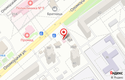 Аптека Будьте Здоровы! на Оломоуцкой улице на карте