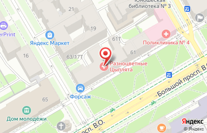 Автомагазин Форсаж в Василеостровском районе на карте