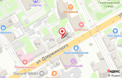 Агентство недвижимости Курскград на улице Дзержинского на карте