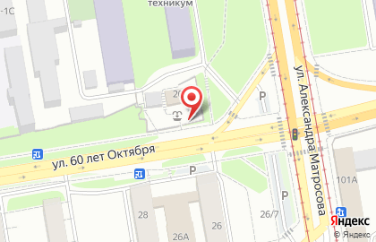 Кафе Эдем на улице Александра Матросова на карте