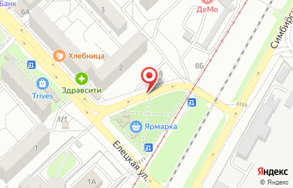 Билборды (6х3 м) от РГ Дрим на Елецкой улице на карте