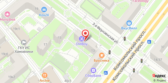 Центр медицинских анализов АБВ на 3-й Фрунзенской улице на карте