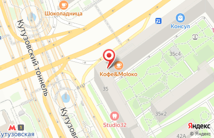 Удобный магазин Магнолия на метро Кутузовская на карте