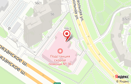 Станция скорой и неотложной медицинской помощи им. А.С. Пучкова на метро Жулебино на карте