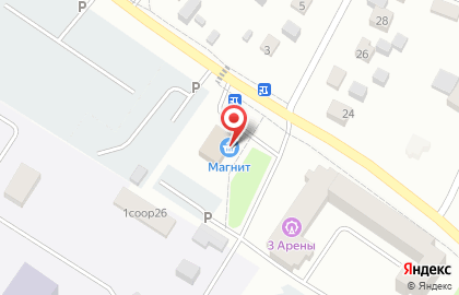 Супермаркет Магнит у дома на Трактовой улице на карте