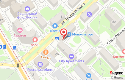 Универсам Ярмарка на улице Твардовского на карте