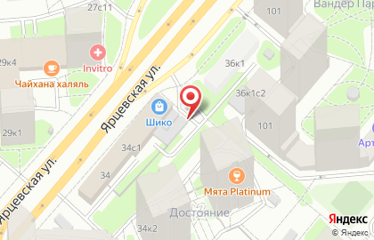 Шиномонтажная мастерская на Ярцевской улице на карте