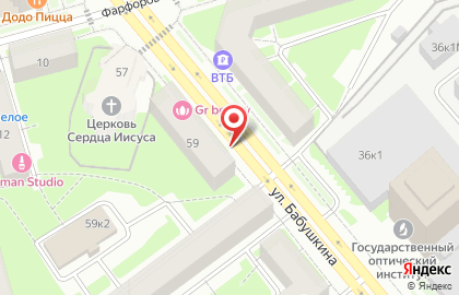 Shera на улице Бабушкина на карте
