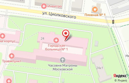 Детская поликлиника №1 Королёвская городская больница на улице Карла Маркса в Королёве на карте
