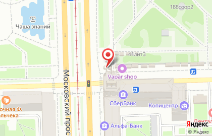Кафе-пекарня Тили-тесто в Московском районе на карте