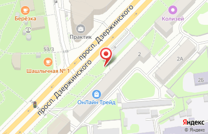 ОАО Банкомат, АКБ МОСОБЛБАНК на проспекте Дзержинского на карте