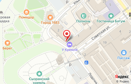 Гостиница У Кремля в Сызрани на карте