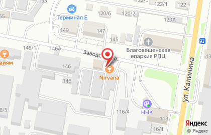 Лаундж-бар Nirvana на Заводской улице на карте