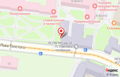 Первый Санкт-Петербургский государственный медицинский университет им. академика И.П. Павлова в Санкт-Петербурге на карте