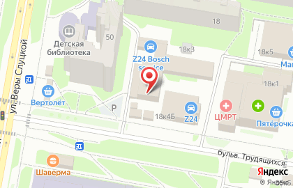Киоск по продаже фруктов и овощей на бульваре Трудящихся на карте