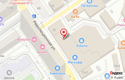 Магазин ортопедических матрасов и товаров для сна Askona на Революционной улице на карте