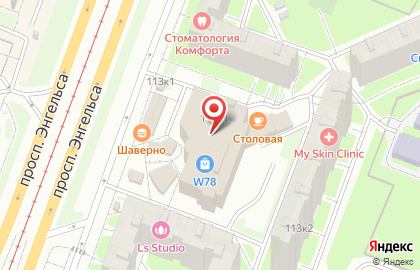 Супермаркет Магнит на метро Озерки на карте