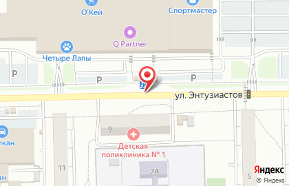 Центр фейерверков на улице Энтузиастов на карте