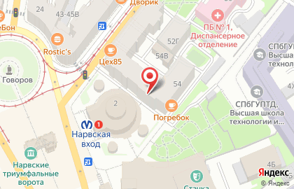Продовольственный магазин Ника на Старо-Петергофском проспекте на карте