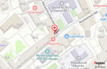 Москва на Красных воротах на карте