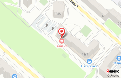 Стоматологическая клиника Атлант на проспекте Комарова на карте