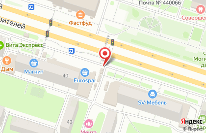 Киоск на проспекте Строителей на карте