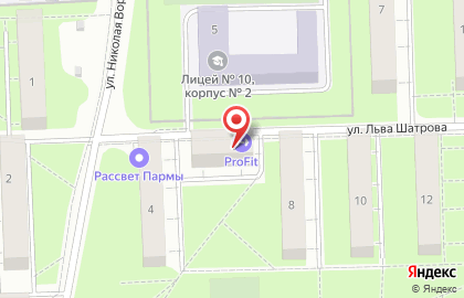 Студия фитнеса ProFit в Свердловском районе на карте