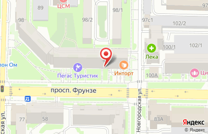 Микрокредитная компания Центрофинанс на проспекте Фрунзе на карте