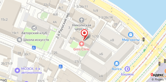 Клиника GMS Clinic на Садовнической улице на карте