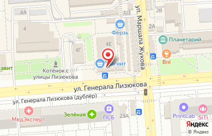 Киоск по продаже молочных продуктов на улице Генерала Лизюкова на карте