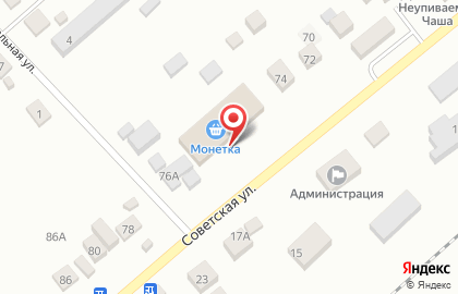 Супермаркет Монетка на Советской улице на карте