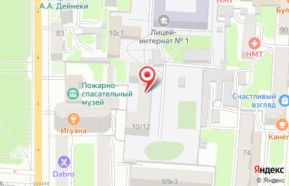 Лицей-интернат №1 в Курске на карте