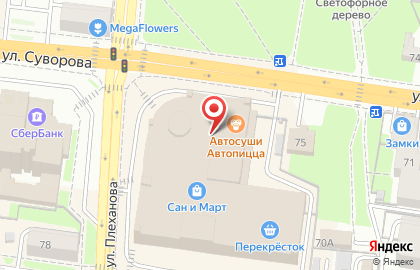Спортивный магазин Спортмастер в ТЦ Сан и Март на улице Плеханова на карте