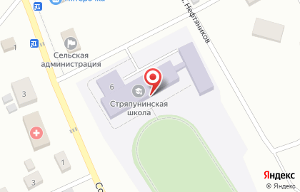 Стряпунинская средняя общеобразовательная школа на карте