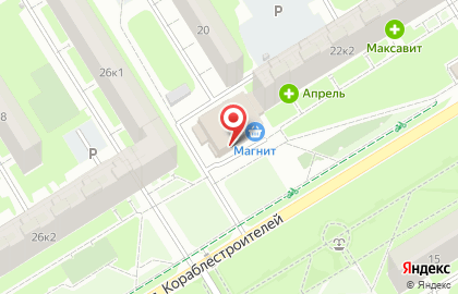 Магазин косметики Магнит Косметик на проспекте Кораблестроителей, 22/2 на карте