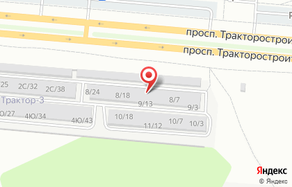Автосервис Шестеренка на проспекте Тракторостроителей на карте