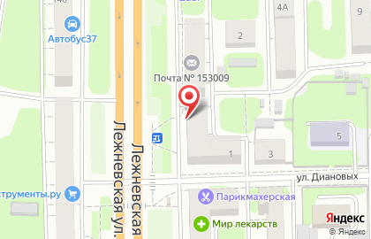 Магазин сантехники и оборудования и оборудования на Лежневской улице на карте