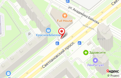 Киоск по продаже печатной продукции Пресса на Светлановском проспекте на карте