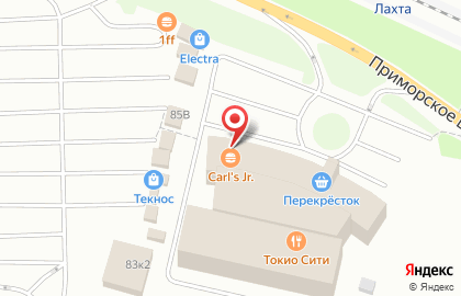 Ресторан быстрого обслуживания Carl`s Jr на Лахтинском проспекте на карте