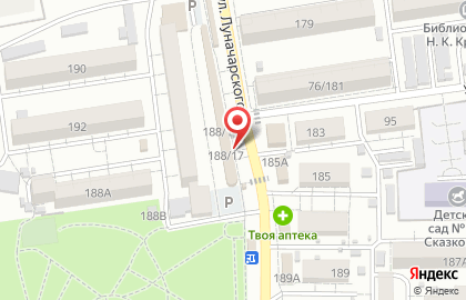 Салон красоты Яна на улице Луначарского на карте