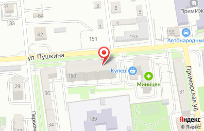 Профессиональный магазин разливных напитков Профессиональные магазины разливных напитков Бирлин на улице Пушкина на карте