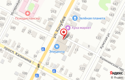 Строительный магазин Эпицентр, строительный магазин на улице Кочубея на карте
