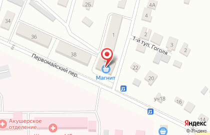 Супермаркет Магнит в Первомайском переулке на карте