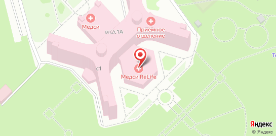 Клиническая больница МЕДСИ в Отрадном на карте