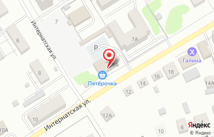 Супермаркет Пятёрочка на Интернатской улице на карте