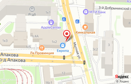 Кафе быстрого обслуживания Prime на Калужской площади на карте