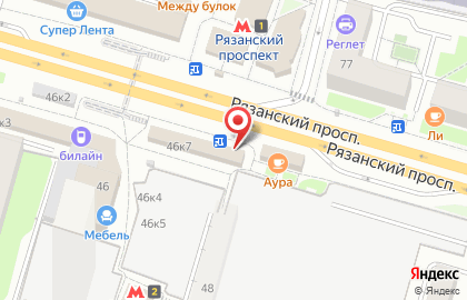 Кафе быстрого питания На Углях на Рязанском проспекте на карте
