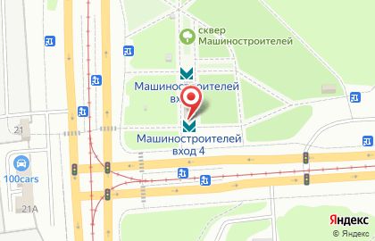 Банкомат УралТрансБанк на метро Машиностроителей на карте