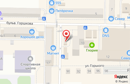 Продуктовый магазин в Фабричном переулке на карте